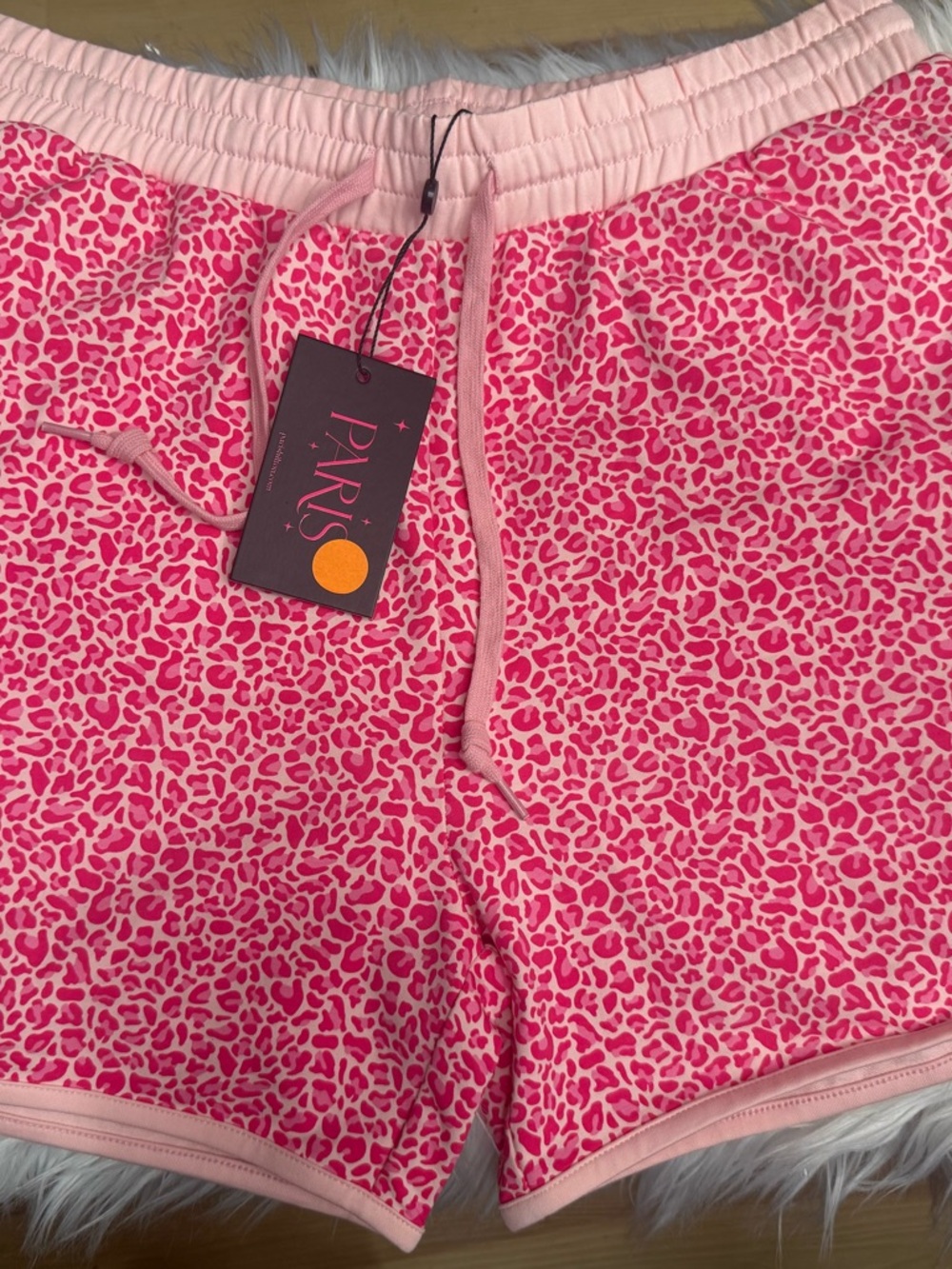 Paris Hilton Hot Pink Leopard Print Athletic Shorts